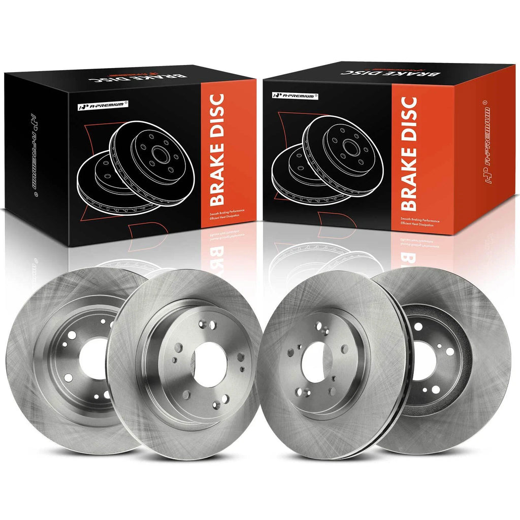 Set of 4 Front & Rear Disc Brake Rotors for Acura TSX (2009–2014) Honda Accord