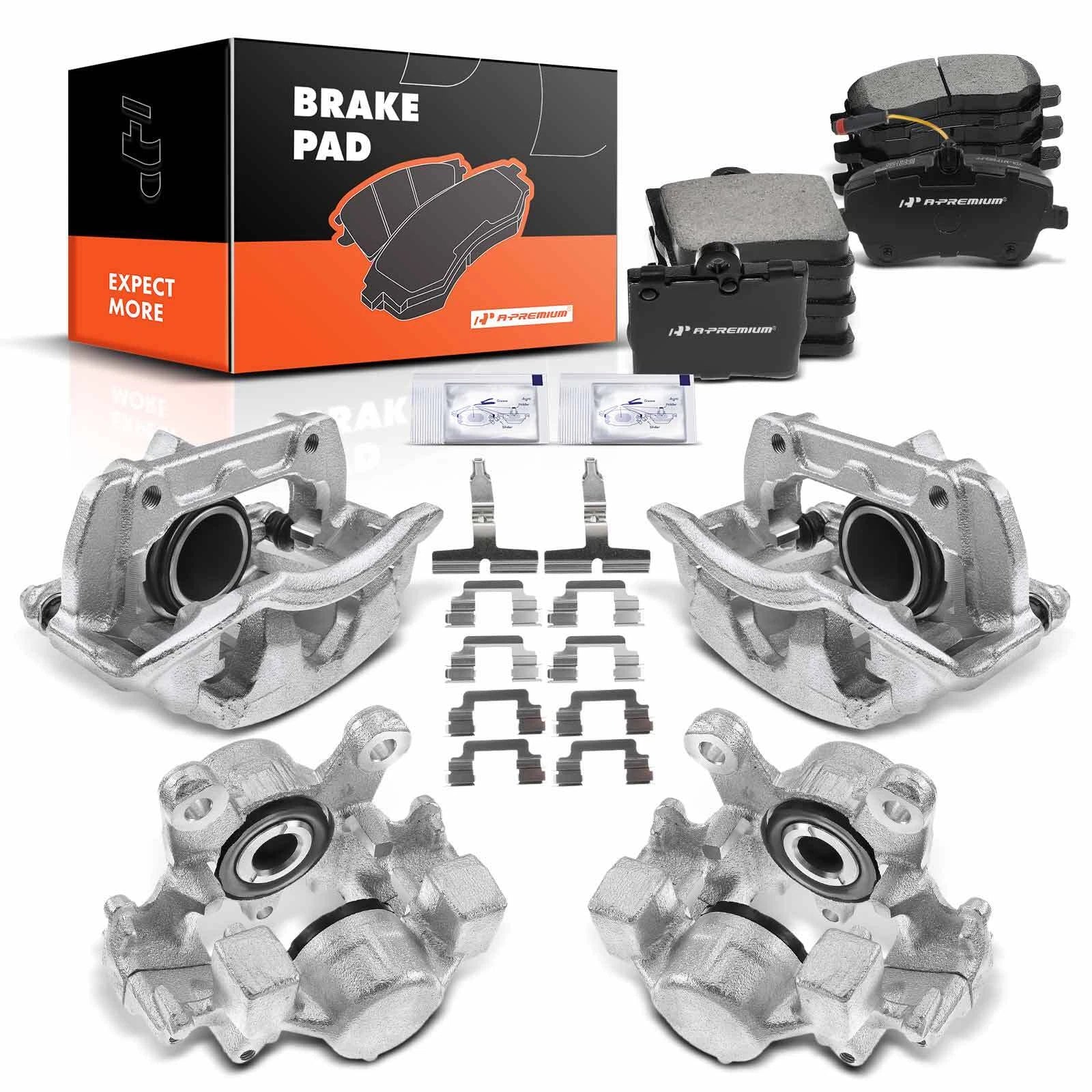 Set of 12 Brake Calipers & Pads for Mercedes-Benz SLK280 (2006–2008)