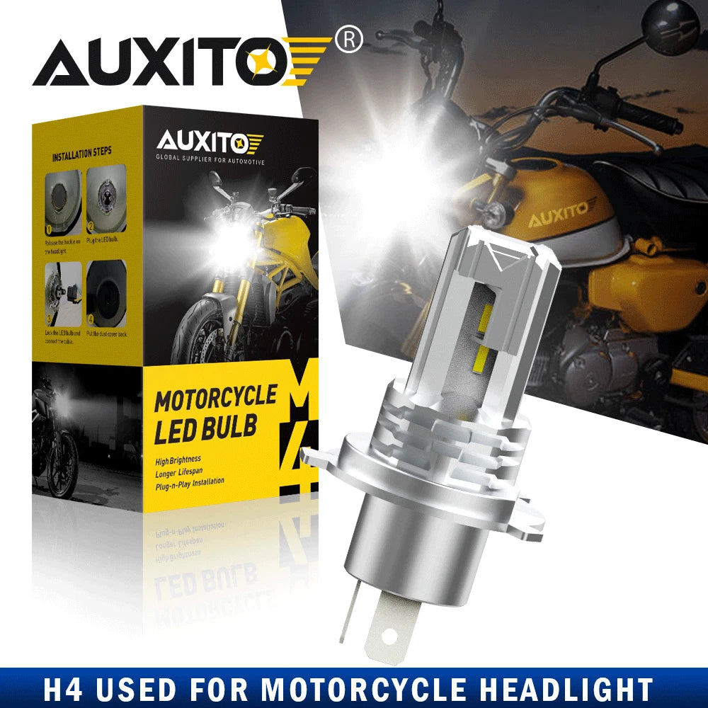H4 LED Bulb for Motorcycle (6000K, Hi/Low Beam)