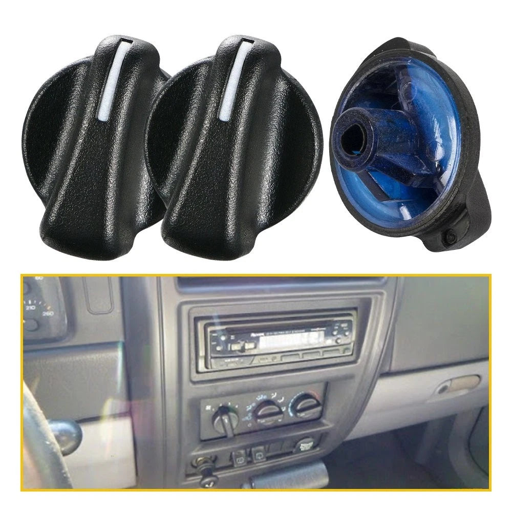 3X Control Knobs for Jeep Wrangler (1999–2006) A/C Heater Fan Speed