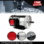 2 HP General Electric Motor for 56C Frame (1800 RPM, 3 Phase)