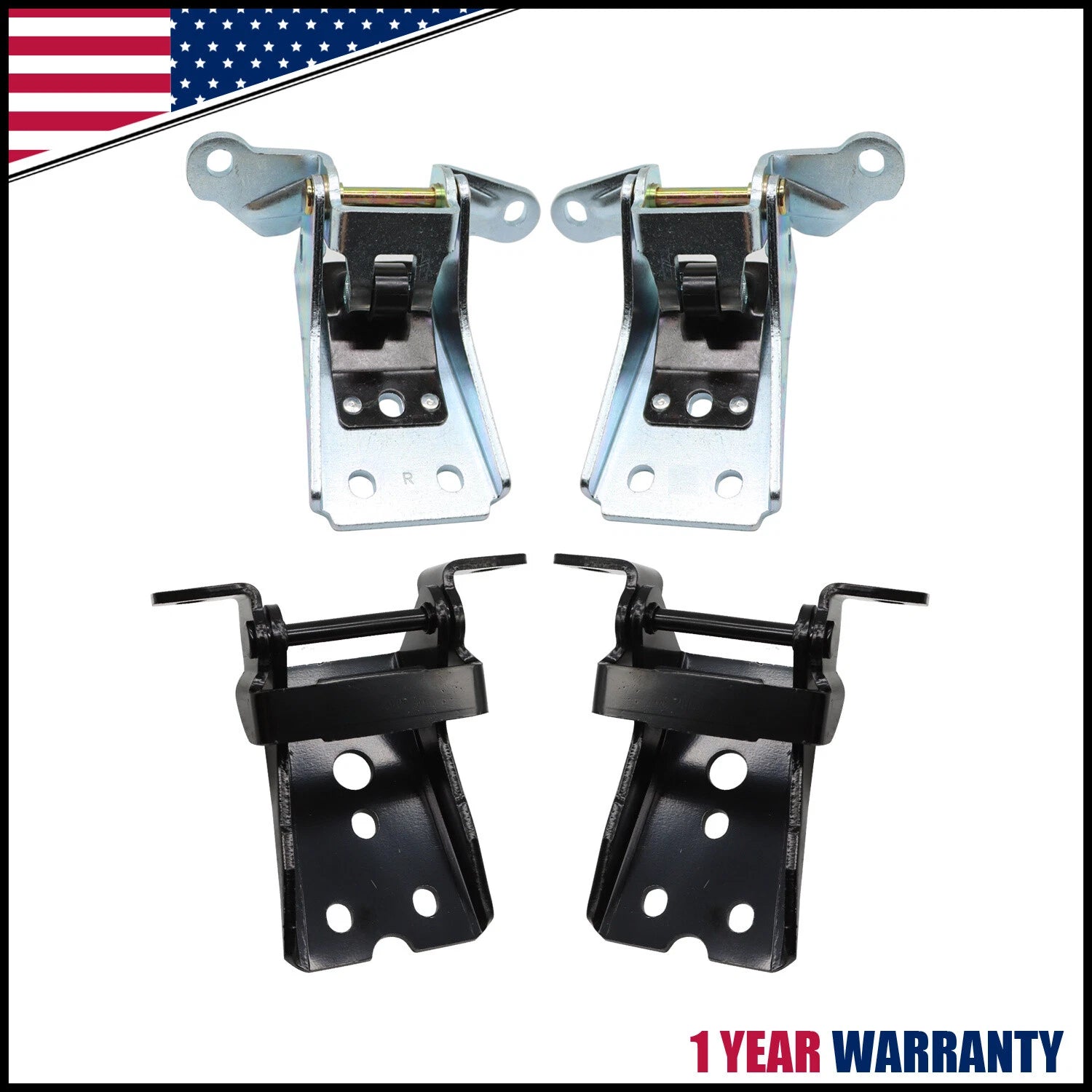 Set of 4 Front Upper Lower Door Hinges for Ford F150 F-250 F-350 (1980–1997)