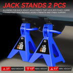 2X Jack Stands for Sedan SUV (10.6"-15.5", 4400lbs Capacity)