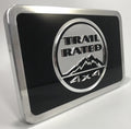 Tow Hitch Cover for Jeep Trail Rated Billet Aluminum Black Emblem (2015–2020)