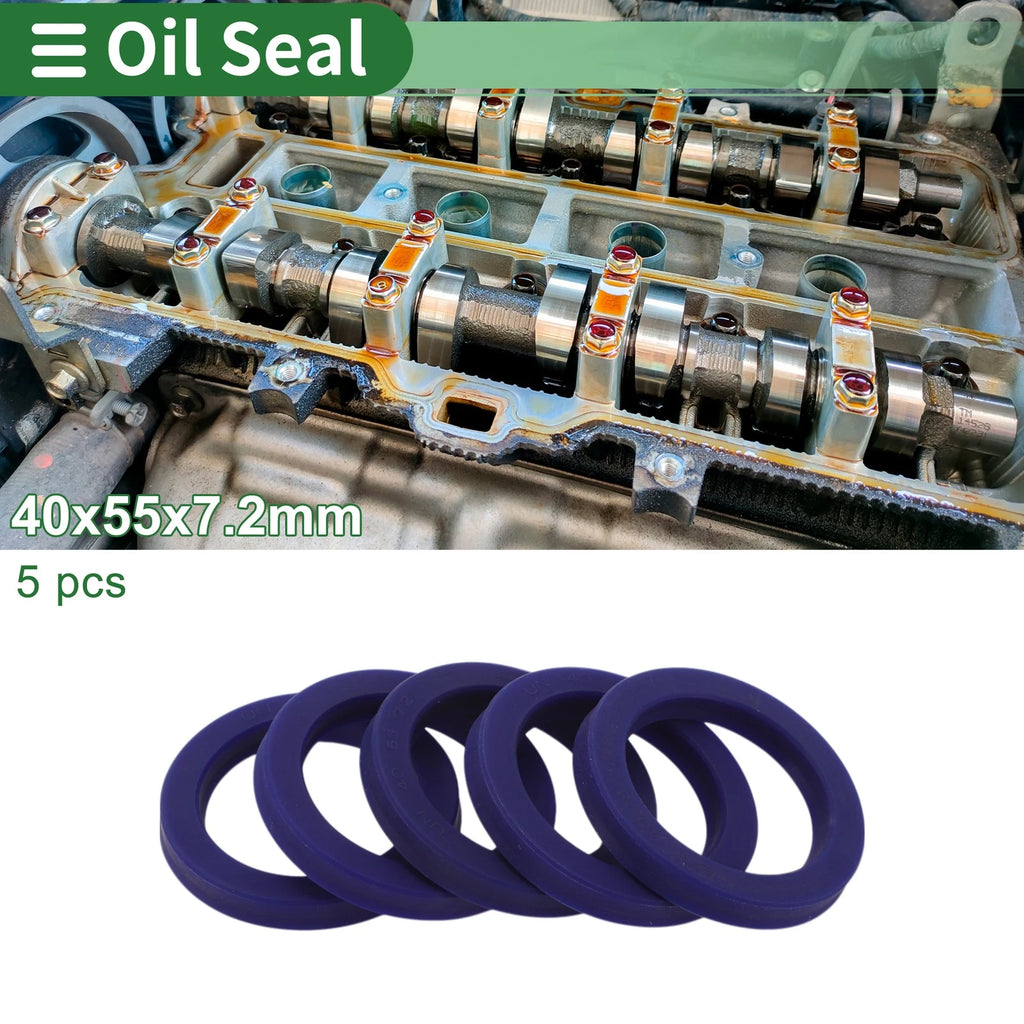 Set of 5 Oil Seal Rotary Shaft Seal 40x55x7.2mm High Pressure TPU