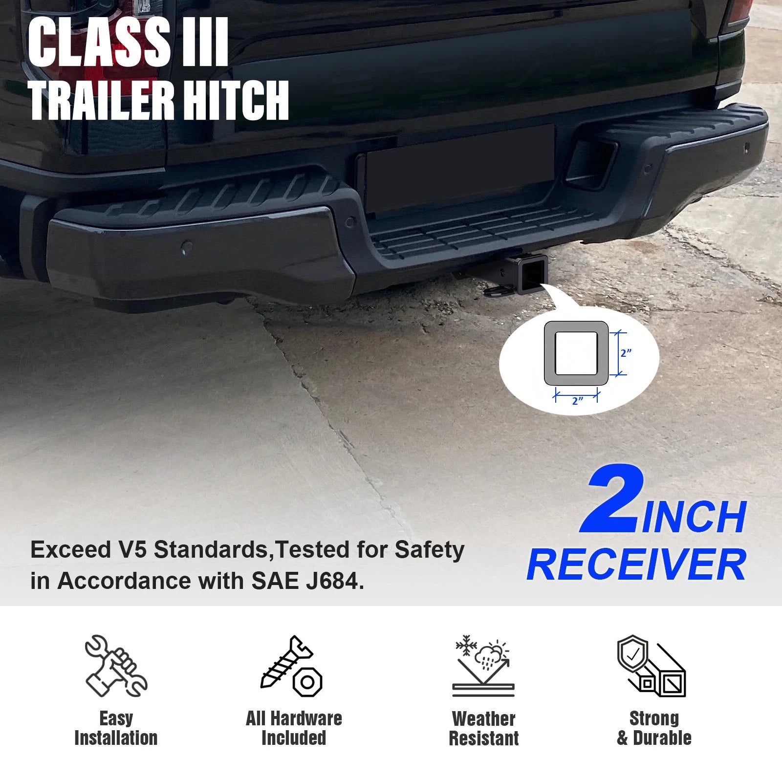 2 Inch Trailer Towing Hitch for Ford Ranger (2019-2023)