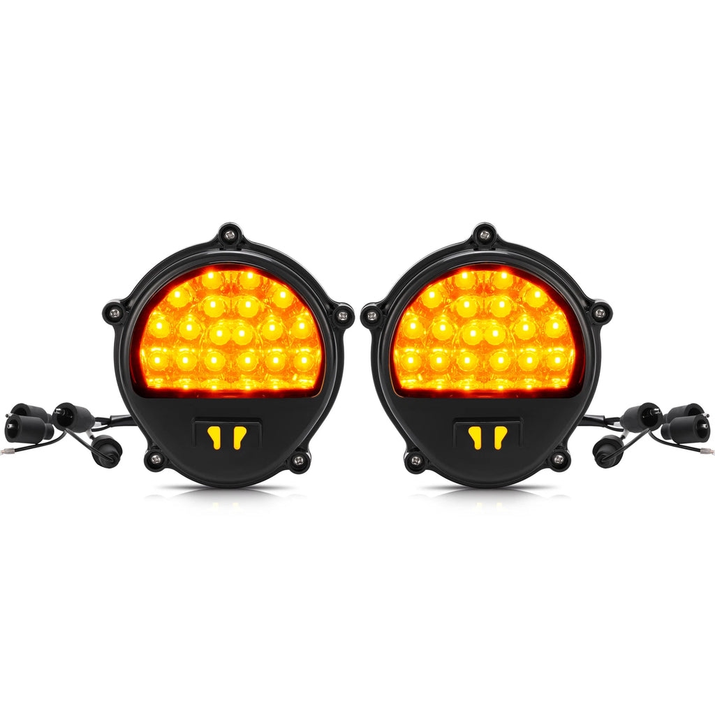 2PCS Black LED Front Turn Signal Parking Lights for Humvee M998 M35 (1985–1995)