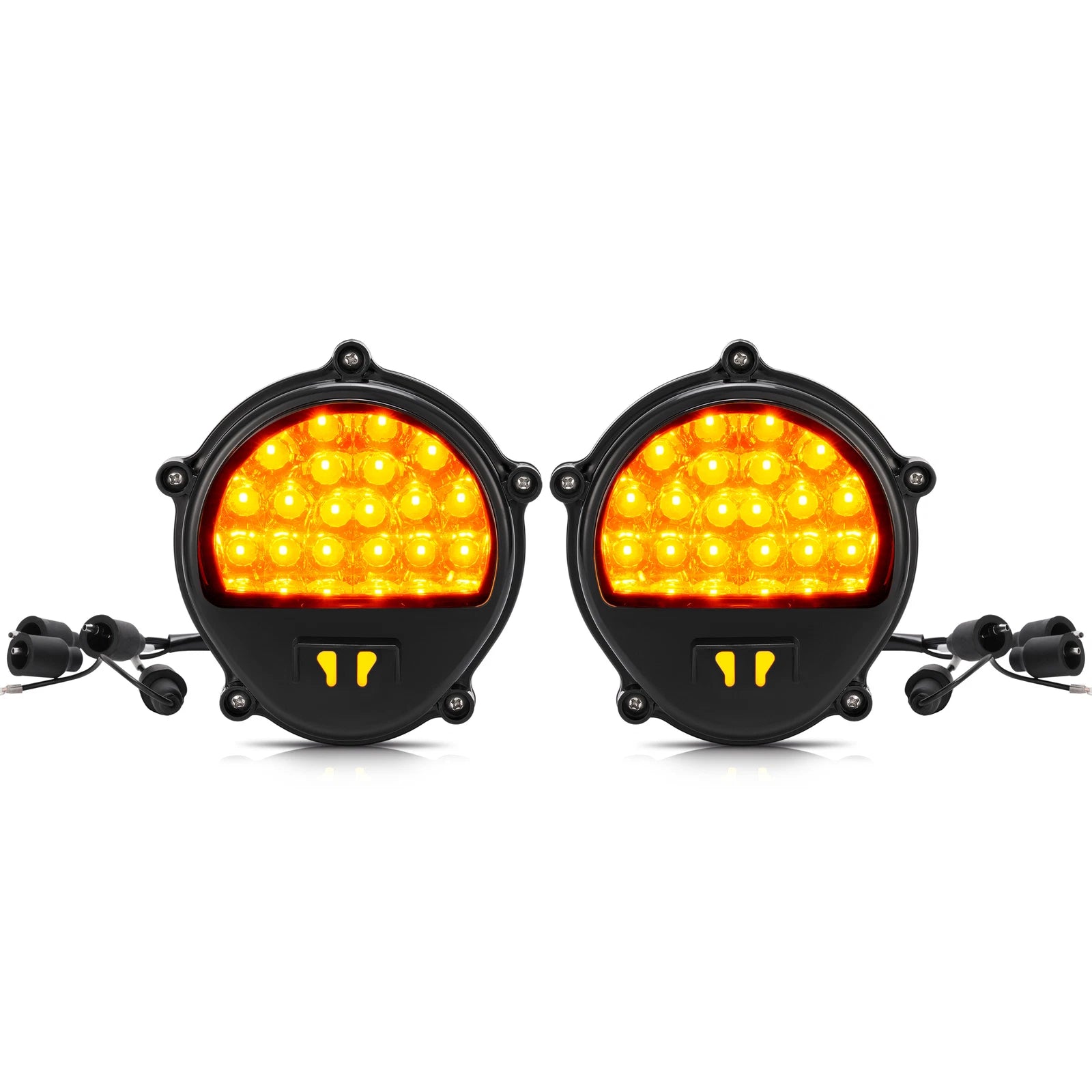 2PCS Black LED Front Turn Signal Parking Lights for Humvee M998 M35 (1985–1995)