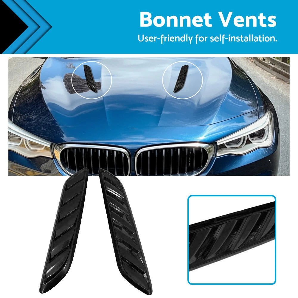 Gloss Black Bonnet Vents for Holden Commodore VF (2013–2017)