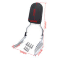 Chrome Flame Backrest Sissy Bar with Leather Pad for Honda Magna 750 (1994–2003)