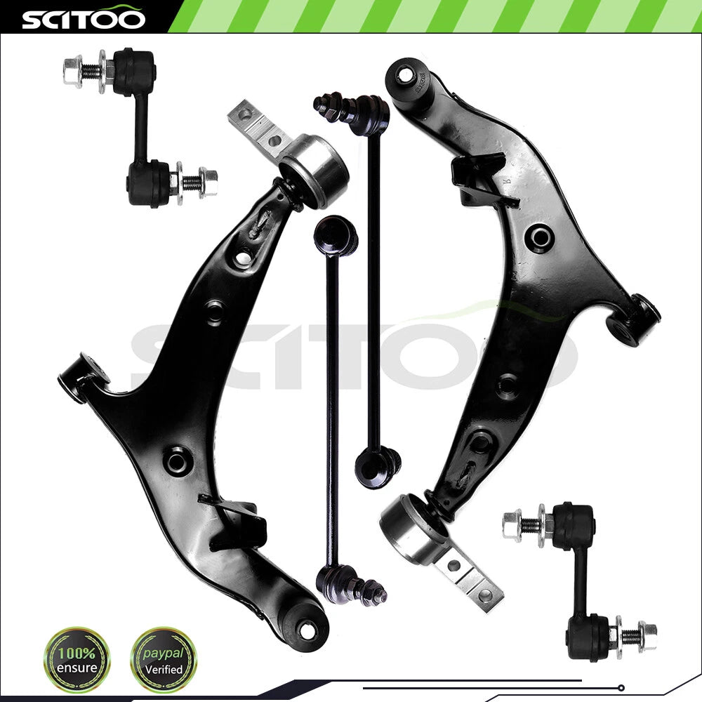 Set of 4 Control Arms with Ball Joints & Sway Bar Links for Nissan Quest (2004–2009)