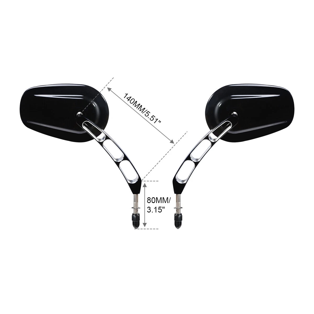 Set of 2 Black Rearview Mirrors for Harley Street 500 750 (2015–2020)