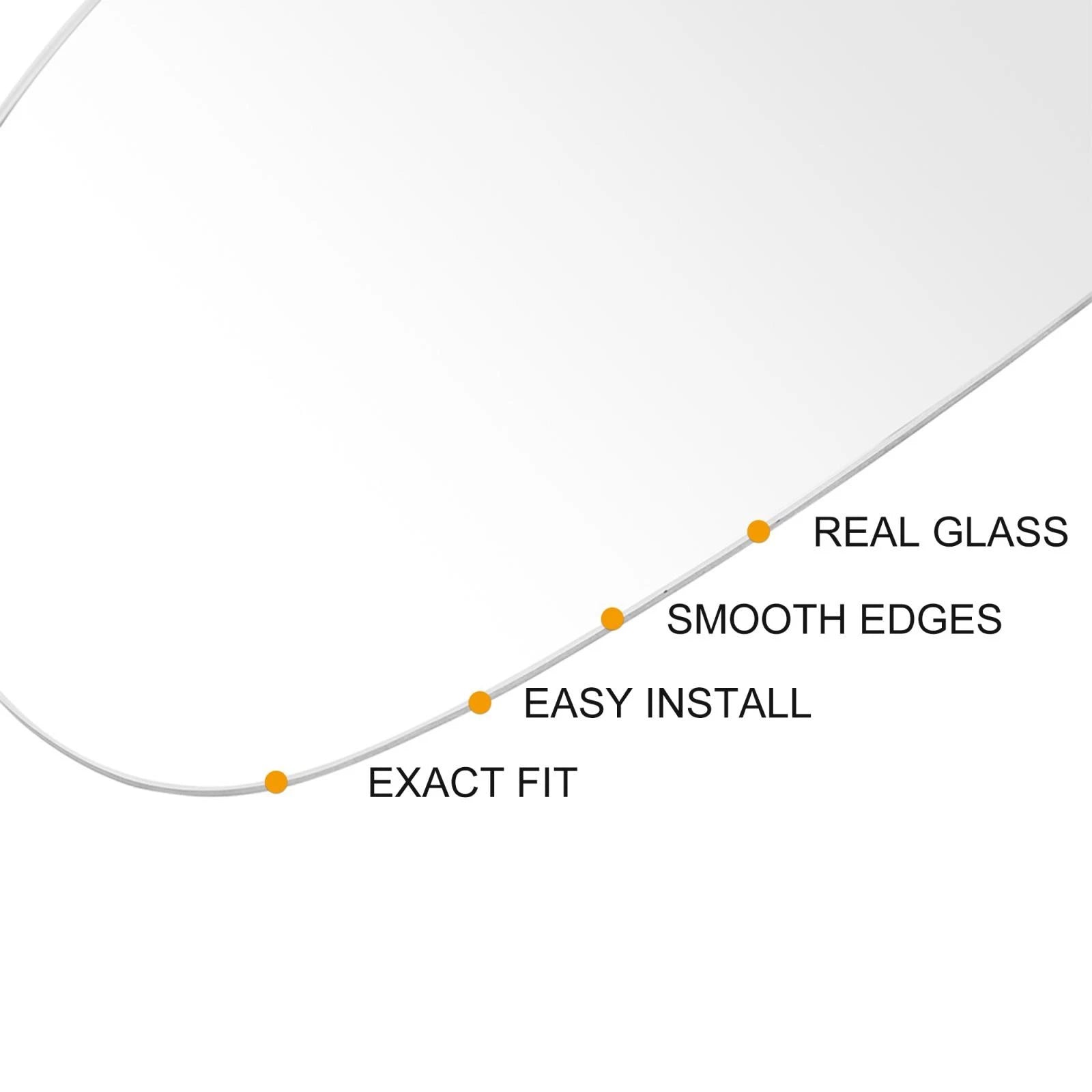 Left Side Rearview Mirror Glass w/ Adhesive for VW Jetta Passat EOS GTI (2006–2012)