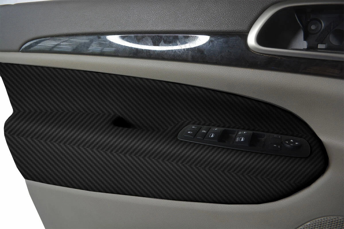Carbon Fiber Front Insert Door Panel Cover for Jeep Grand Cherokee (2011–2019)