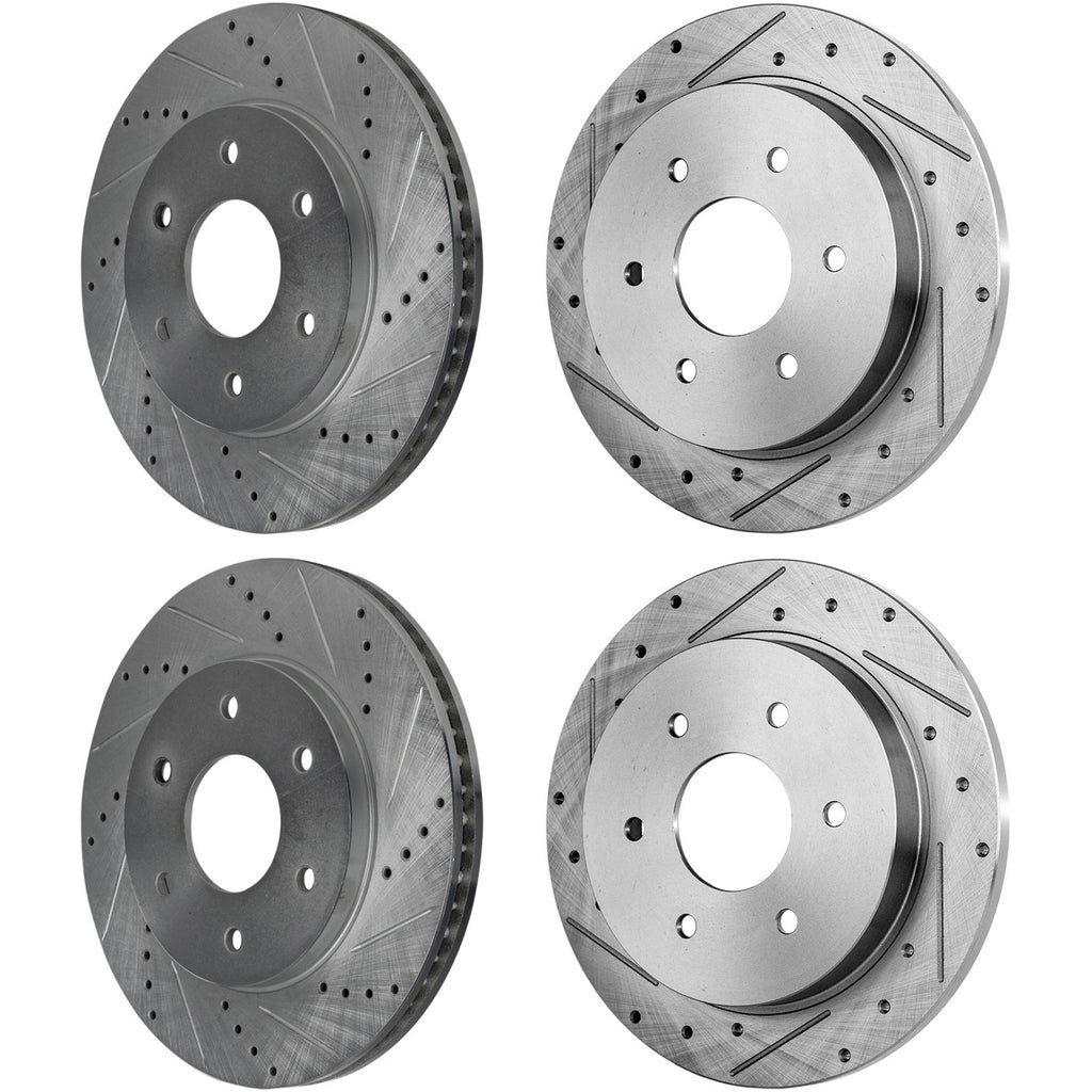 Front & Rear Brake Disc Rotors for Infiniti QX56, Nissan Armada, Titan, Pathfinder