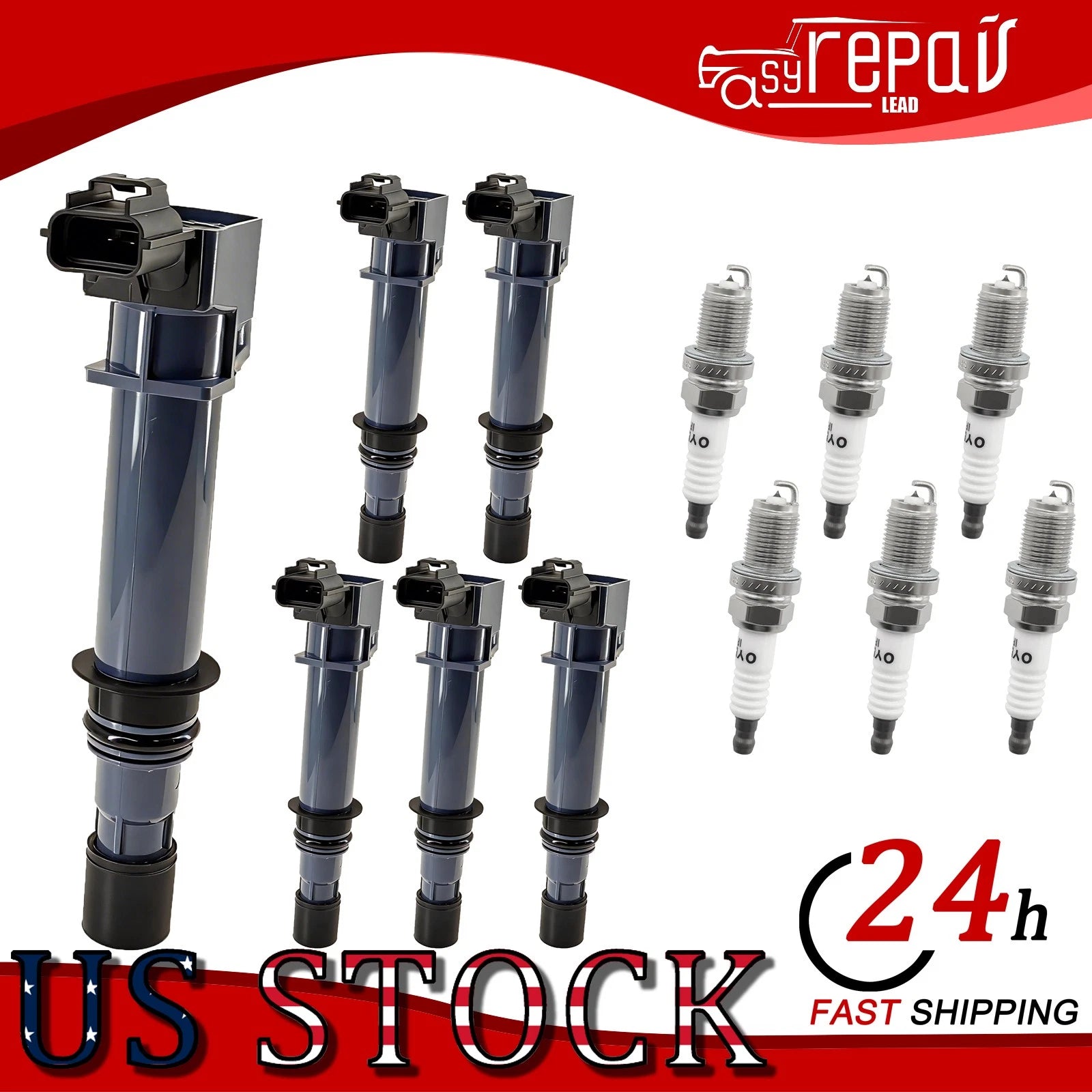 6X Ignition Coil and Spark Plug for Jeep Grand Cherokee Liberty (2005–2010) UF270