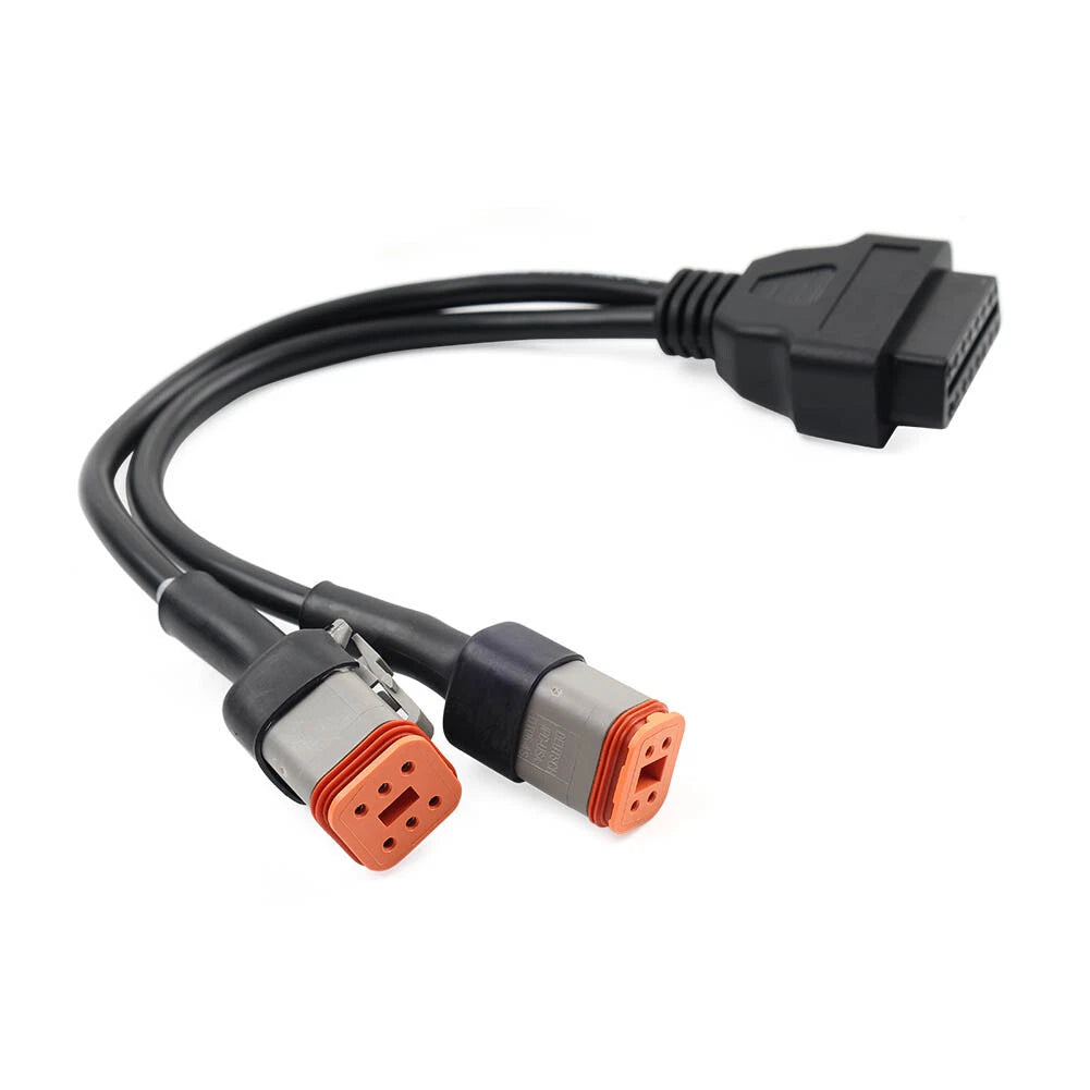 2X 6 Pin 4 Pin to OBD2 Adapter Cable for Harley Motorcycle