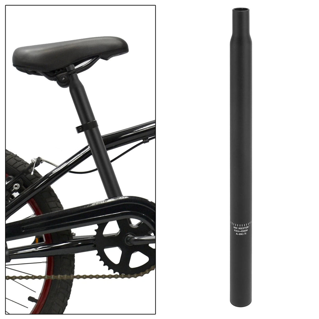 Bicycle Seat Post 28.6x450mm Aluminum Alloy Black for Universal Fit