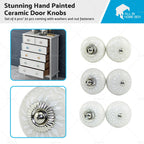 6X Vintage Ceramic Cupboard Door Knobs for Drawer Pulls