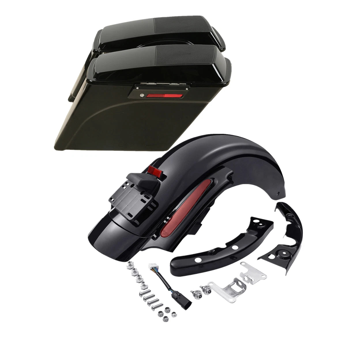 5" Saddlebags 6X9" Speaker Lids & LED Rear Fender for Harley Touring (2009–2013)