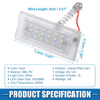 2X White LED License Plate Light 51137062293 for BMW X5 (2002–2006)