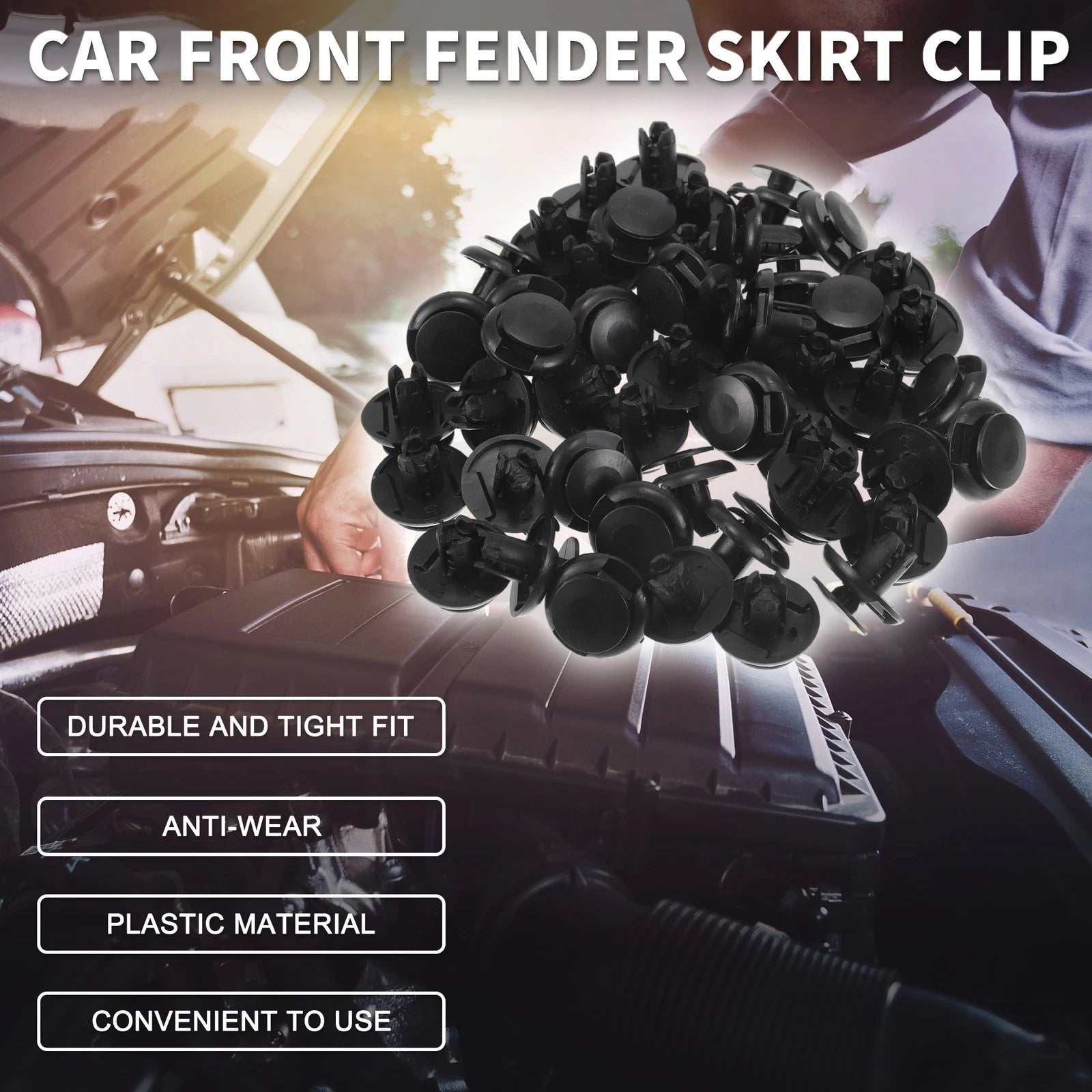 50 Pcs Front Fender Skirt Clip for Honda Civic (2013–2021), Honda Fit (2015–2021)