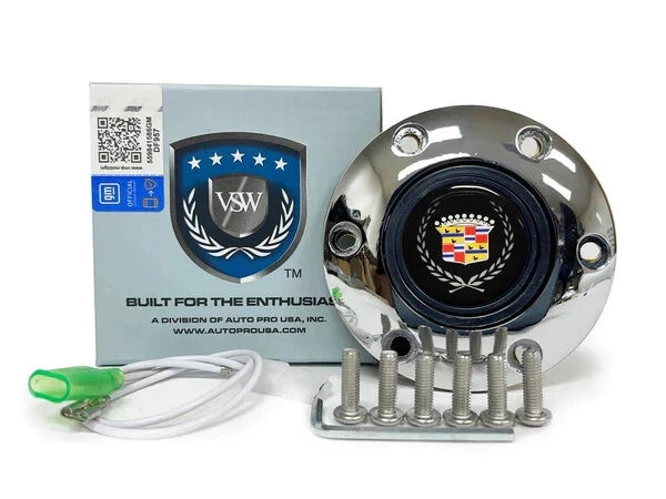 Horn Button Chrome 6 Hole with Cadillac Crest for Cadillac Escalade (2015–2020)