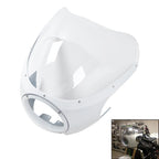 5 3/4" White Cafe Racer Headlight Fairing for Harley Dyna