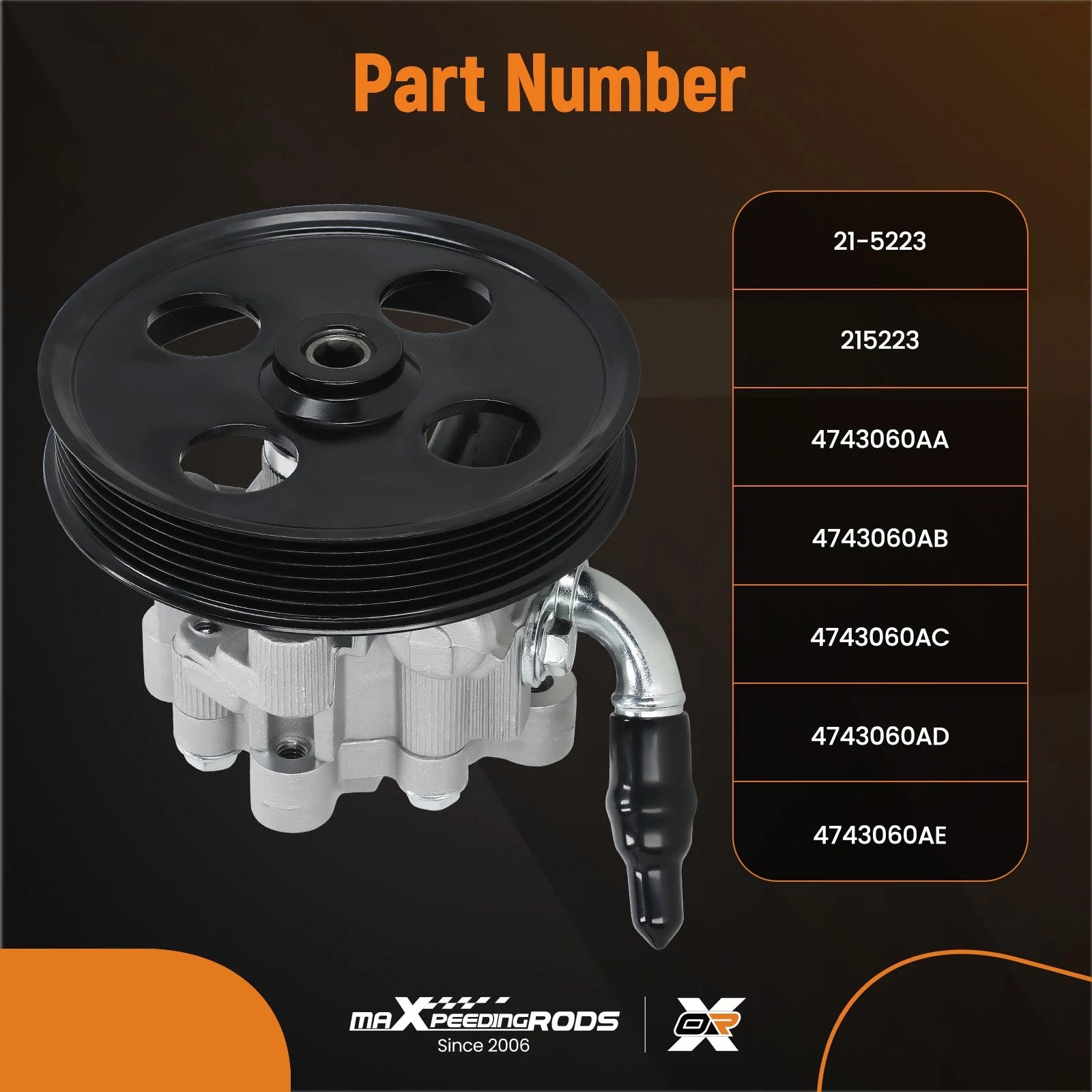 Power Steering Pump with Pulley for Chrysler Voyager, Town & Country (1996–2007)