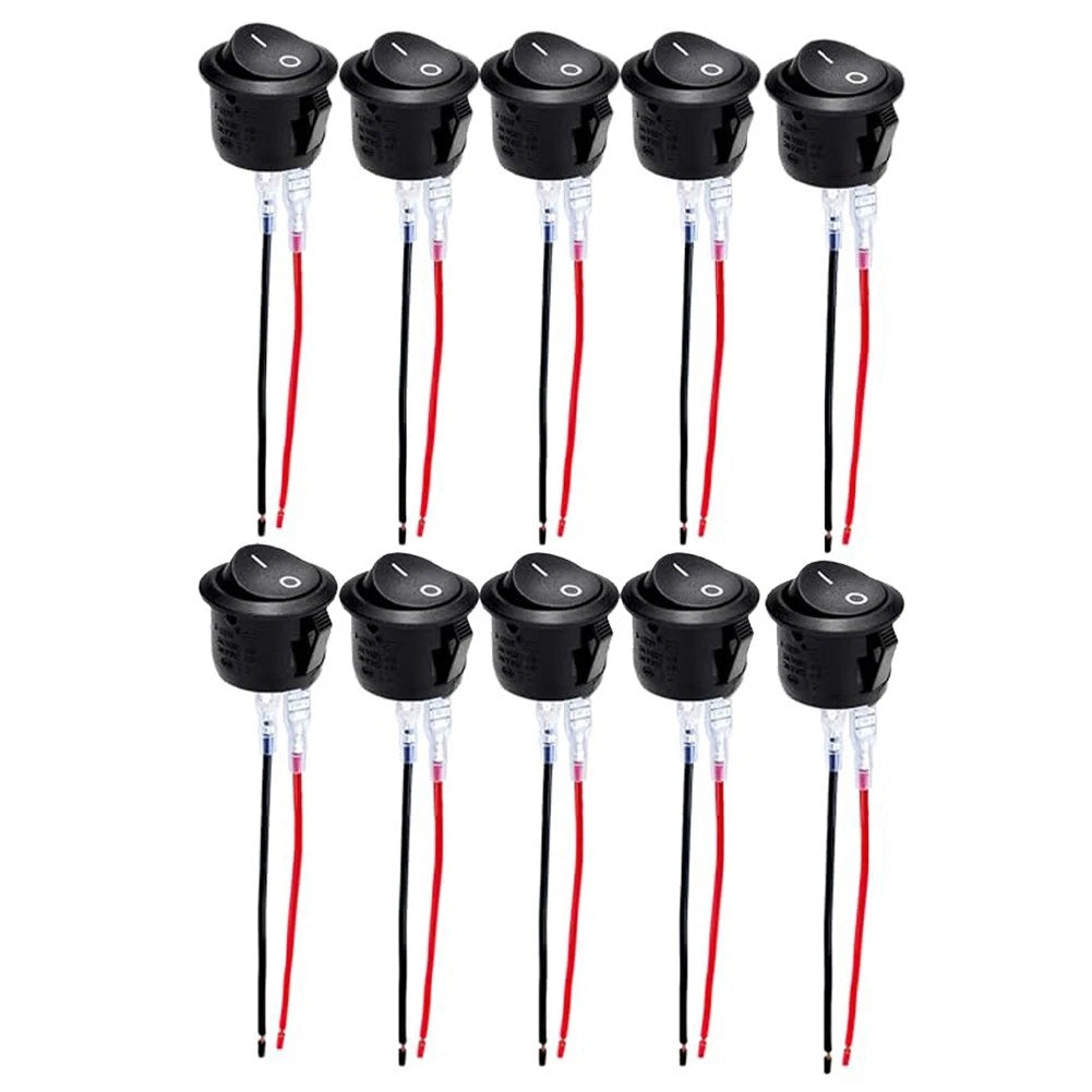 Pack of 10 2 Pin Rocker Switches for Cars, Boats, Motorcycles