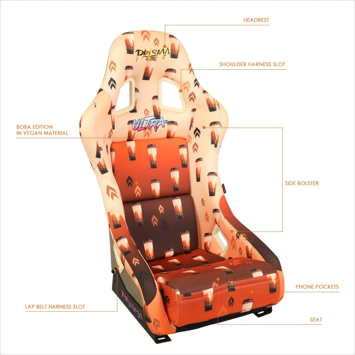 NRG FRP-303-BOBA Racing Bucket Seat for Universal Fit (FRP)