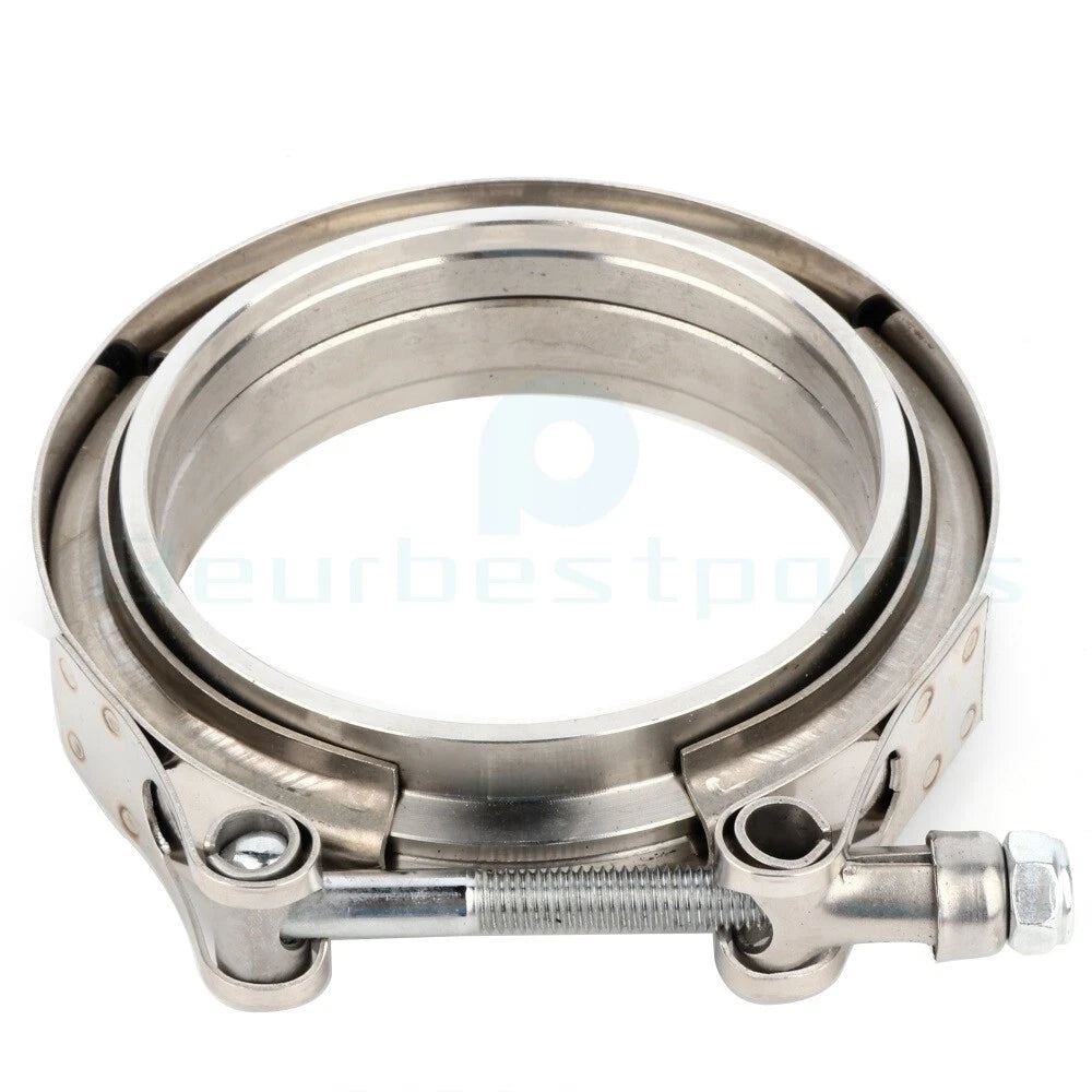 3.5" Zinc Plated Iron V-Band Turbo Pipe Exhaust Flange Clamp Universal