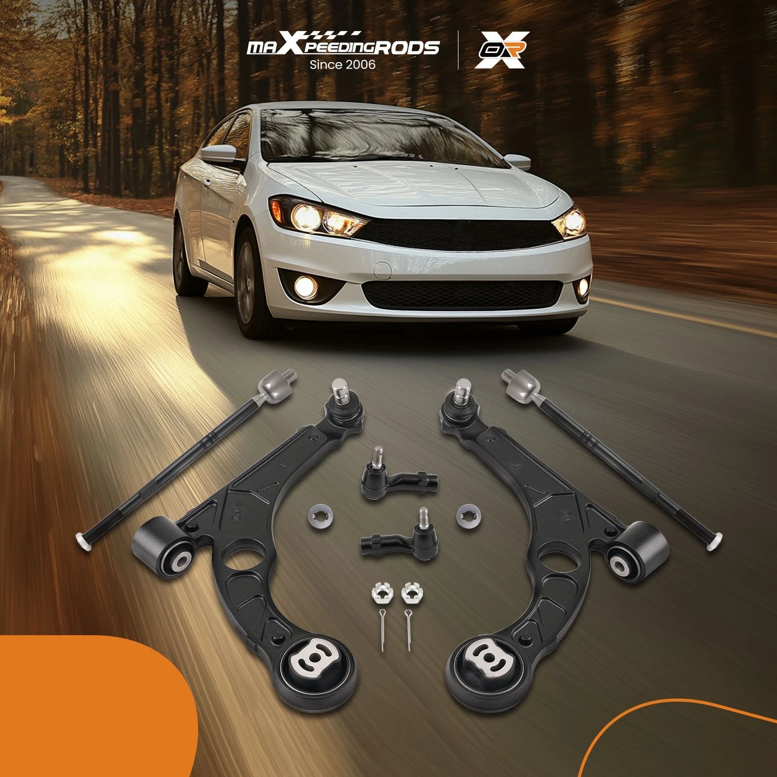 Front Lower Control Arms & Tie Rods for Dodge Dart (2013–2016) Chrysler 200
