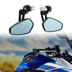 Set of 2 Handle Bar End Rear View Mirrors for Honda Yamaha Suzuki Kawasaki (Fits 7/8" 22mm)