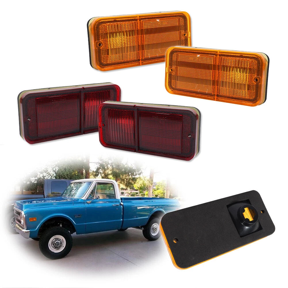 Set of 4 OE-Style Side Marker Lights for Chevrolet GMC C/K Pickup Trucks