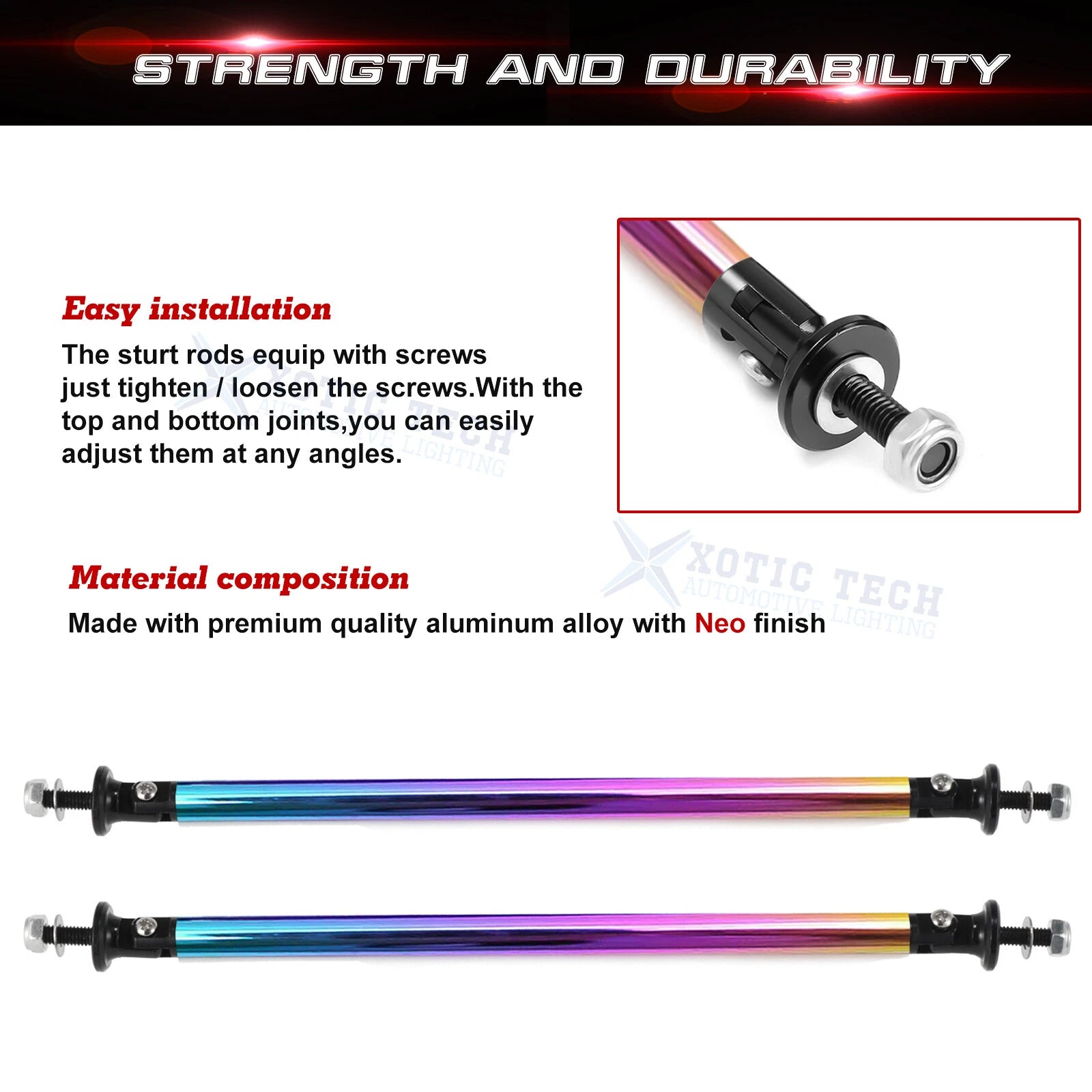 NEO Front Rear Bumper Support Bar Strut Rod for GMC Sierra Terrain Acadia (2017-2024)