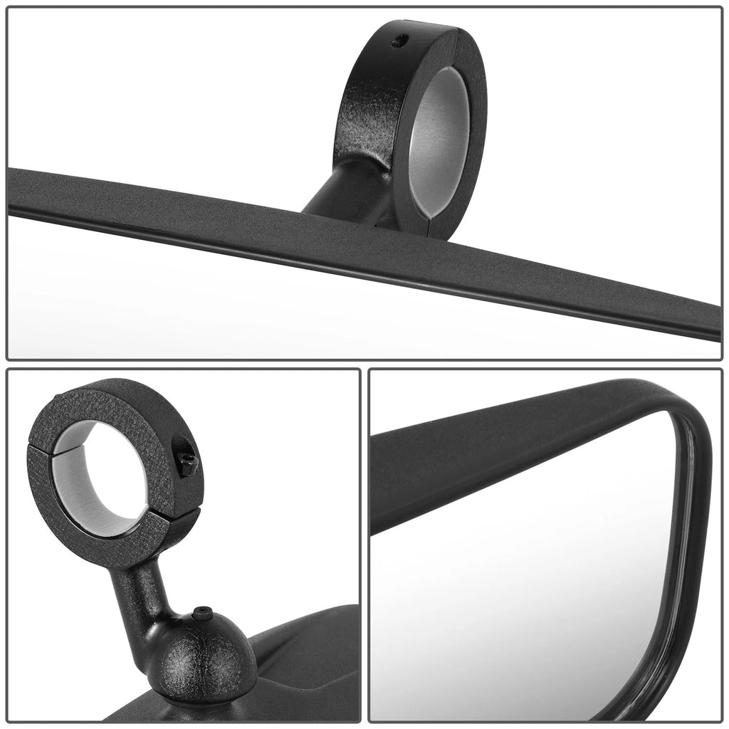 Universal UTV 1.75" Bracket Convex Glass Rearview Mirror Roll Cage Mount