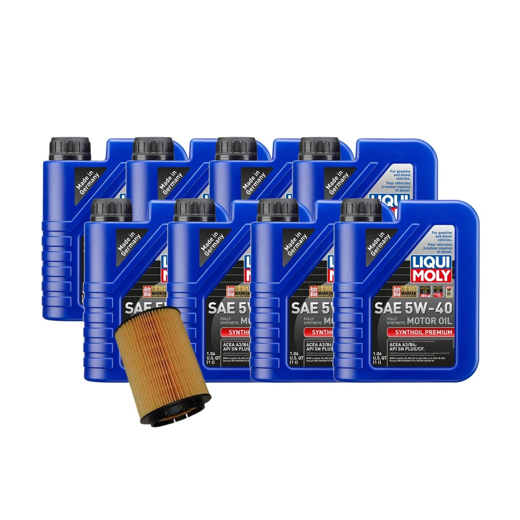 Oil Change Kit for Audi V8 4.2L (2003–2005) - 8L Liqui Moly 5W-40, Hengst