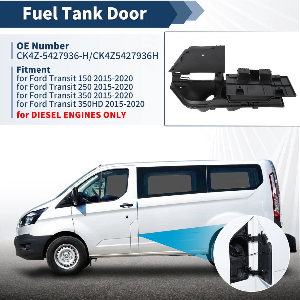 Fuel Filler Door Housing Pocket Hinge w/ Cover for Ford Transit Van (2014–2023)