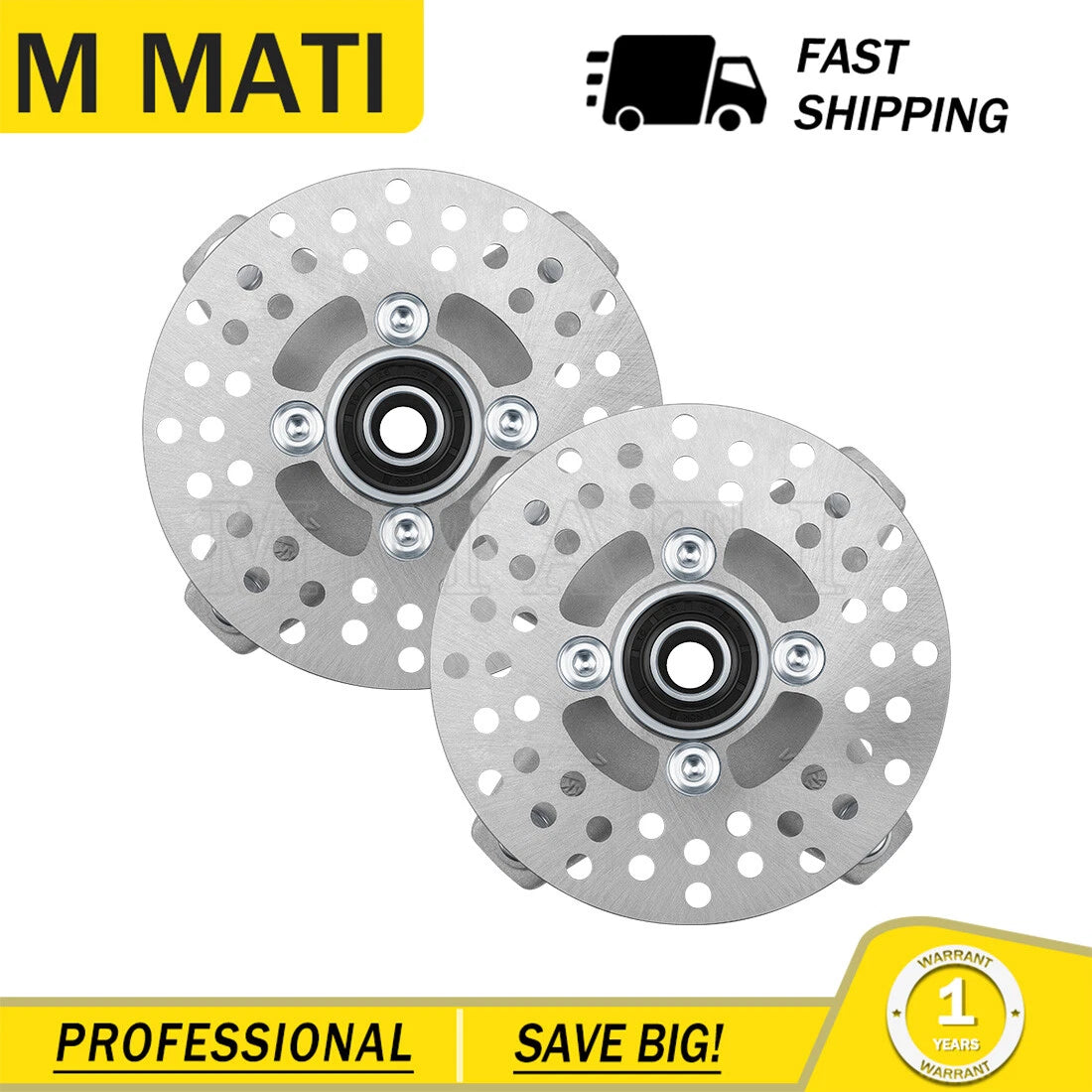 Front Wheel Hub Rotor w/ Bearings & Studs for Yamaha Raptor 660R (2001–2005)