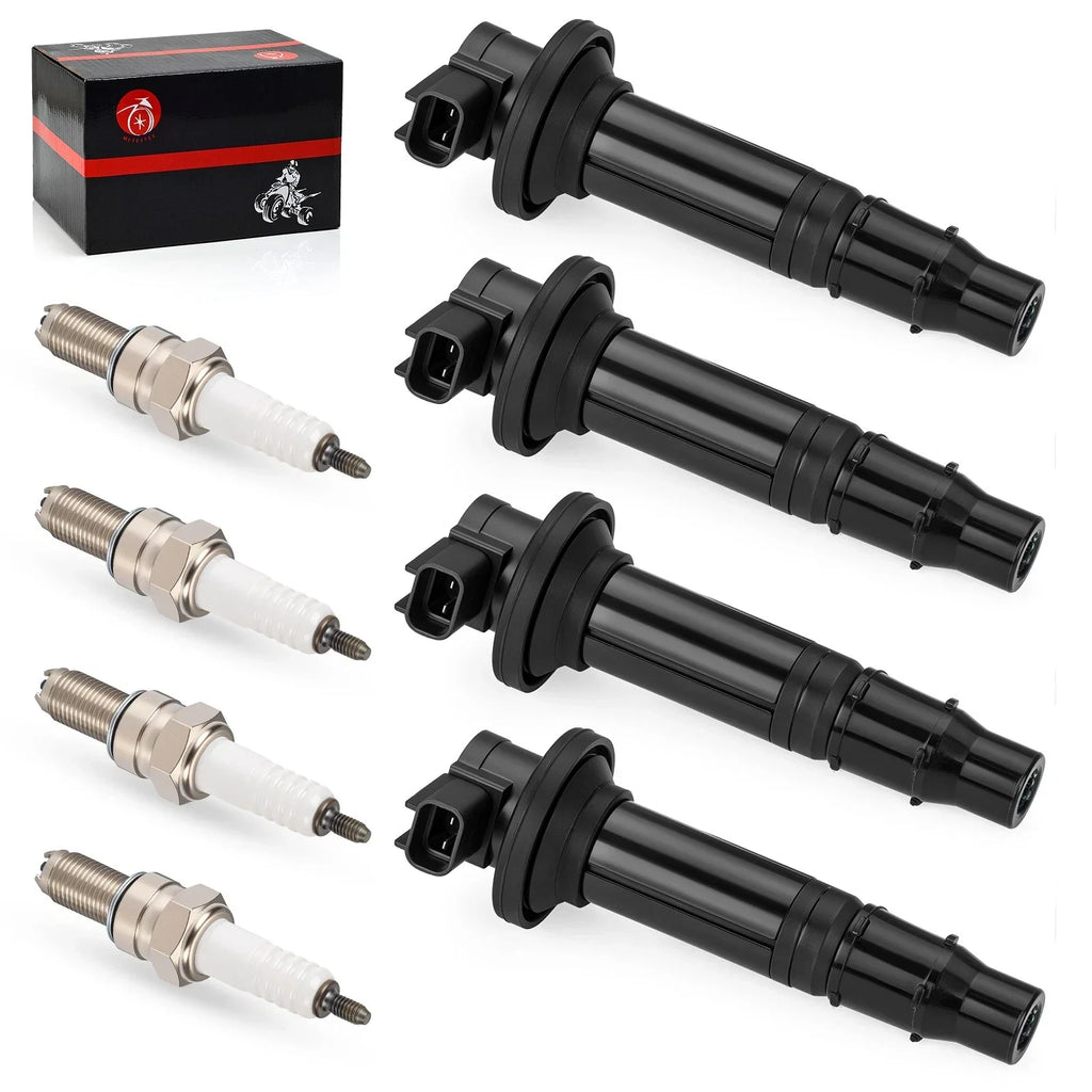 4Pcs Ignition Coils & Spark Plugs for Yamaha YZF R6 (1999–2002)