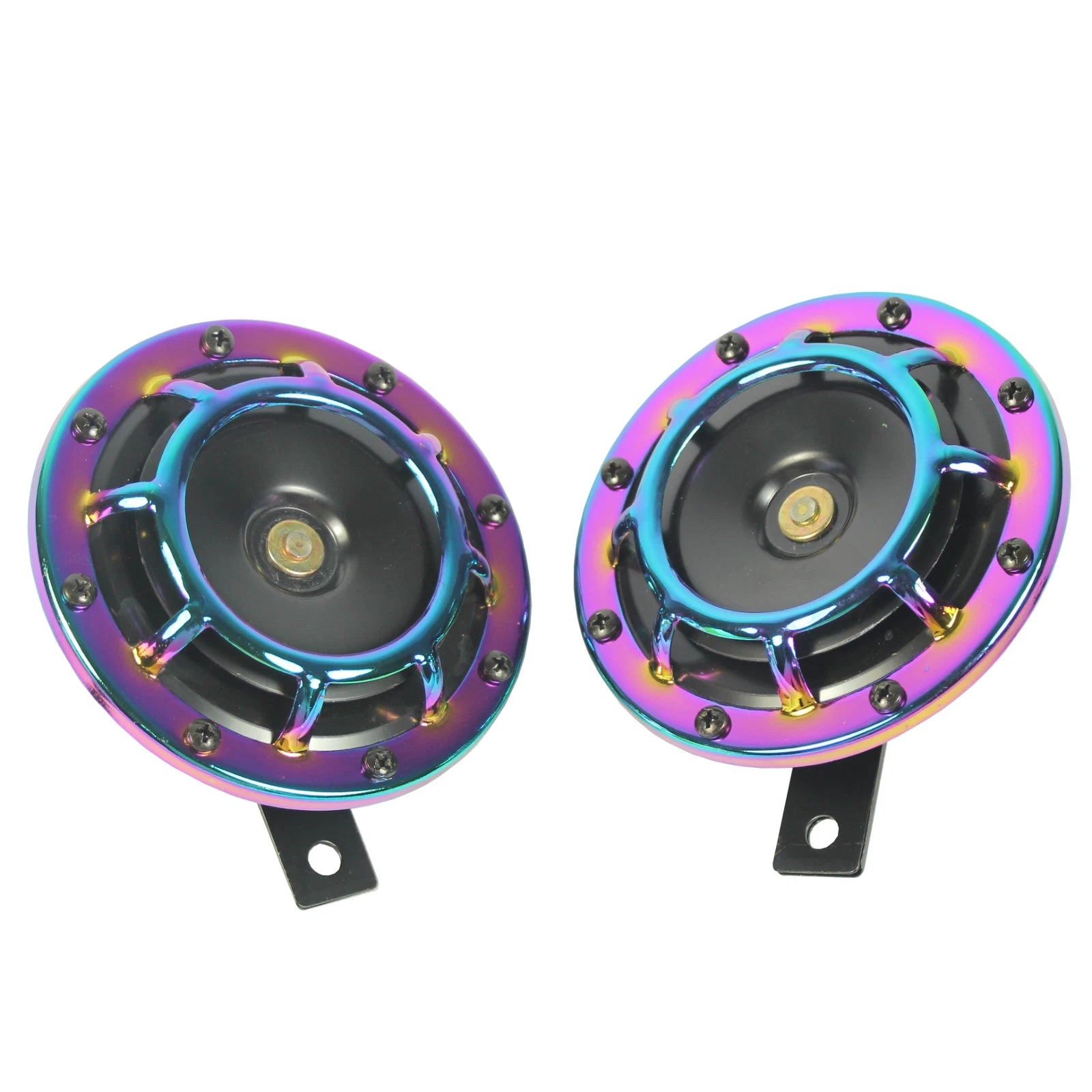 2X Neo Chrome Super Loud Electric Car Horn for Universal Vehicles (12V)