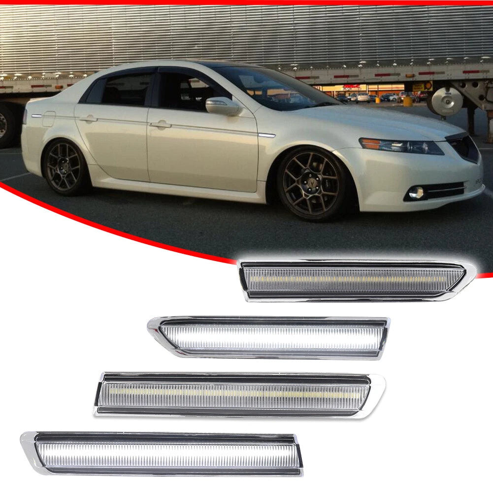 Set of 4 LED Fender Bumper Side Marker Lights for Acura TL (2004–2008)