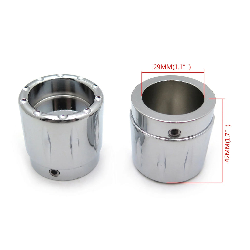 Chrome 29mm Grooved Axle Nut Cap for Harley Honda Suzuki Kawasaki Yamaha (–)