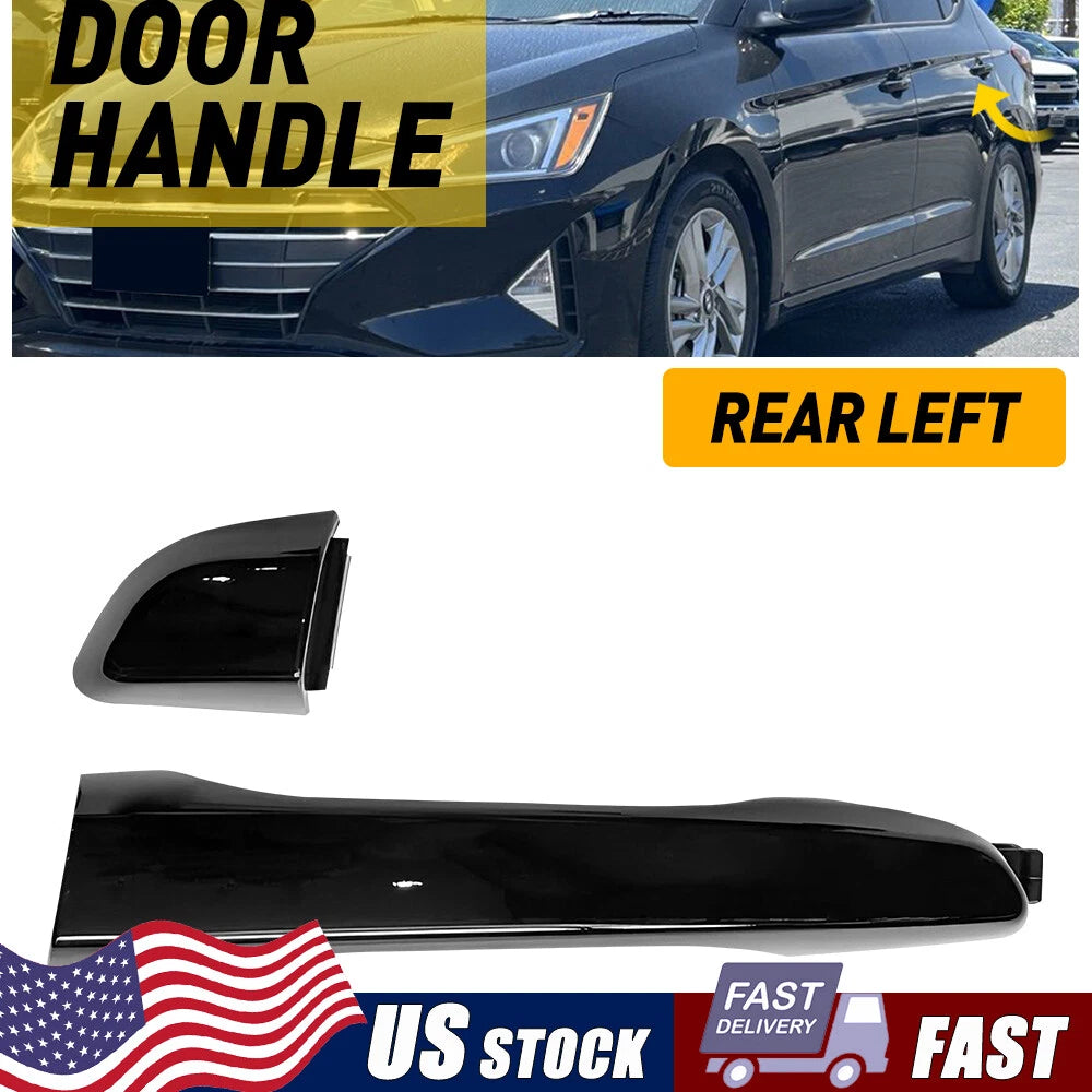 Outside Door Handle for Hyundai Elantra (2017–2020) - Left Rear, Black