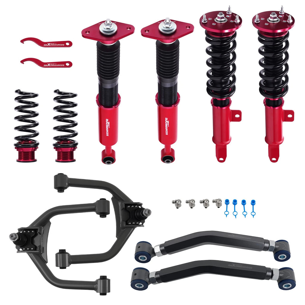 Set of 4 Coilovers + 4 Upper Camber Control Arms for Dodge Charger (2011–2022)