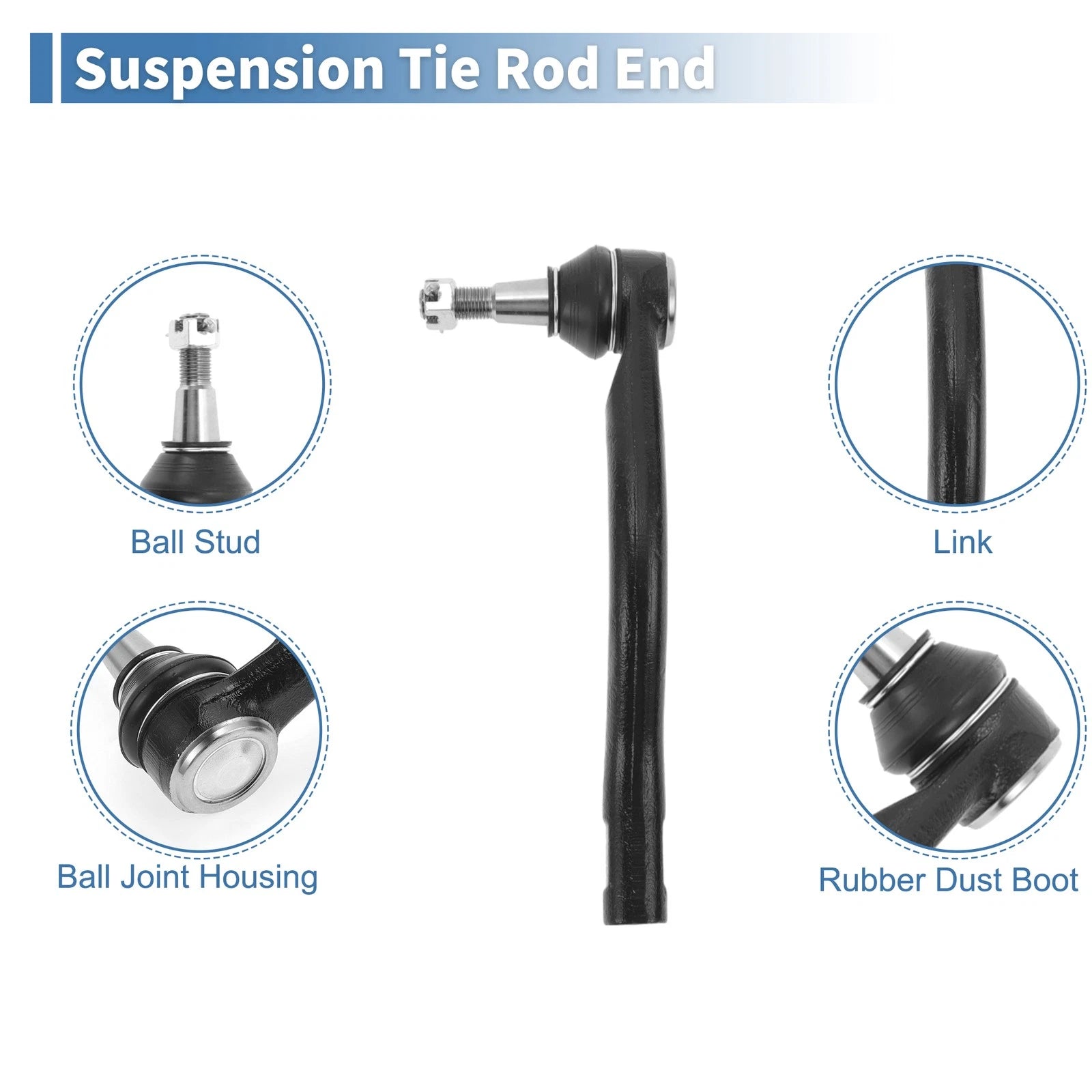 Set of 4 Front Inner Outer Tie Rod End Links for Nissan Maxima (No. ES800357/ES800358)
