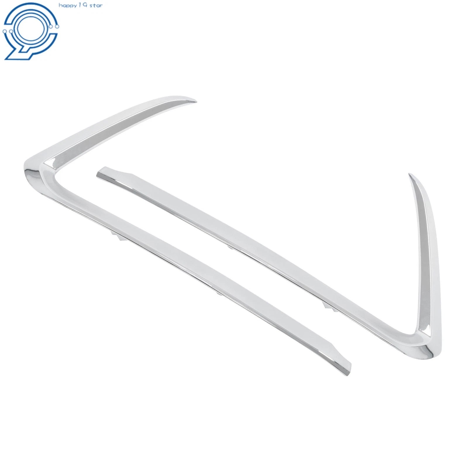 Set of 2 Chrome Bumper Fog Light Frame Trim Strips for Mazda CX-9 (2016–2022)