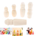 5pcs Wooden Peg Dolls Figures for DIY Crafts Home Decor