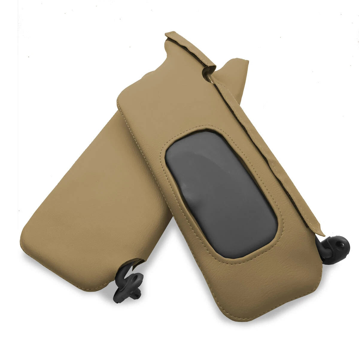 Sunvisors Cover Skin for Honda Civic (2001–2005) Beige Tan PVC Leather